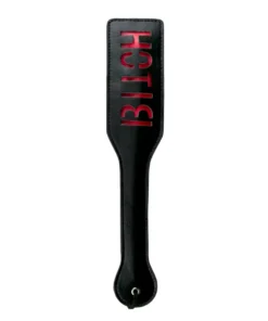 Spanking Paddle in schwarz mit rotem Aufdruck 